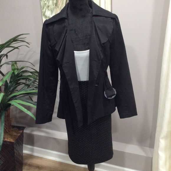 Willi Smith Ruffled Collar Trench Style Jacket - Picture 12 of 13